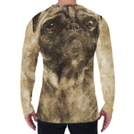 Vintage Pug Portrait Print Men's Long Sleeve T-Shirt
