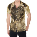Vintage Pug Portrait Print Men's Shirt