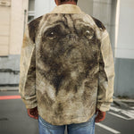Vintage Pug Portrait Print Men's Shirt Jacket
