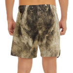 Vintage Pug Portrait Print Men's Split Running Shorts
