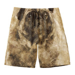 Vintage Pug Portrait Print Men's Swim Trunks
