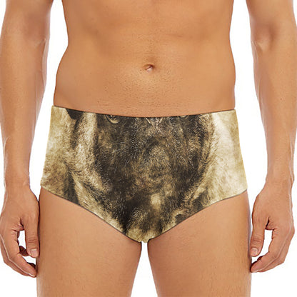 Vintage Pug Portrait Print Men's Triangle Swim Briefs