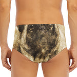 Vintage Pug Portrait Print Men's Triangle Swim Briefs