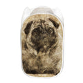 Vintage Pug Portrait Print Mesh Laundry Hamper