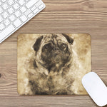 Vintage Pug Portrait Print Mouse Pad