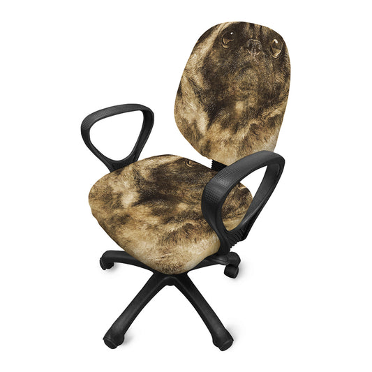 Vintage Pug Portrait Print Office Chair Cover