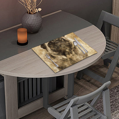 Vintage Pug Portrait Print Placemat