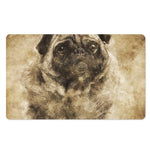 Vintage Pug Portrait Print Polyester Doormat