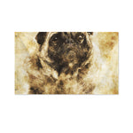 Vintage Pug Portrait Print Polyester Flag