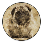 Vintage Pug Portrait Print Round Floor Mat