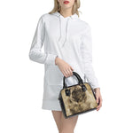 Vintage Pug Portrait Print Shoulder Handbag