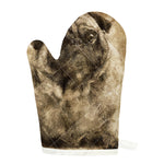 Vintage Pug Portrait Print Single Oven Mitt