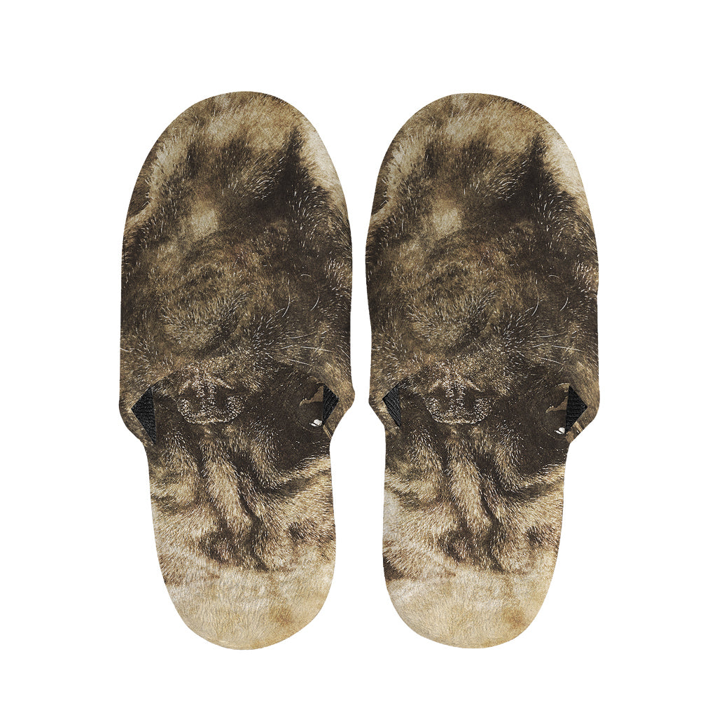 Vintage Pug Portrait Print Slippers