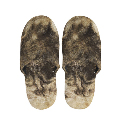 Vintage Pug Portrait Print Slippers