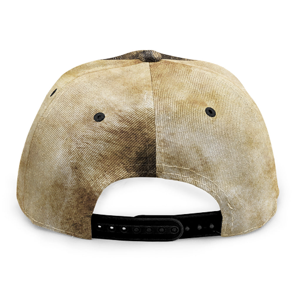 Vintage Pug Portrait Print Snapback Cap