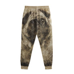 Vintage Pug Portrait Print Sweatpants