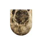 Vintage Pug Portrait Print Toilet Lid Cover