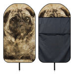 Vintage Pug Portrait Print Waterproof Car Seat Cover