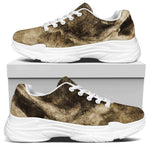 Vintage Pug Portrait Print White Chunky Shoes