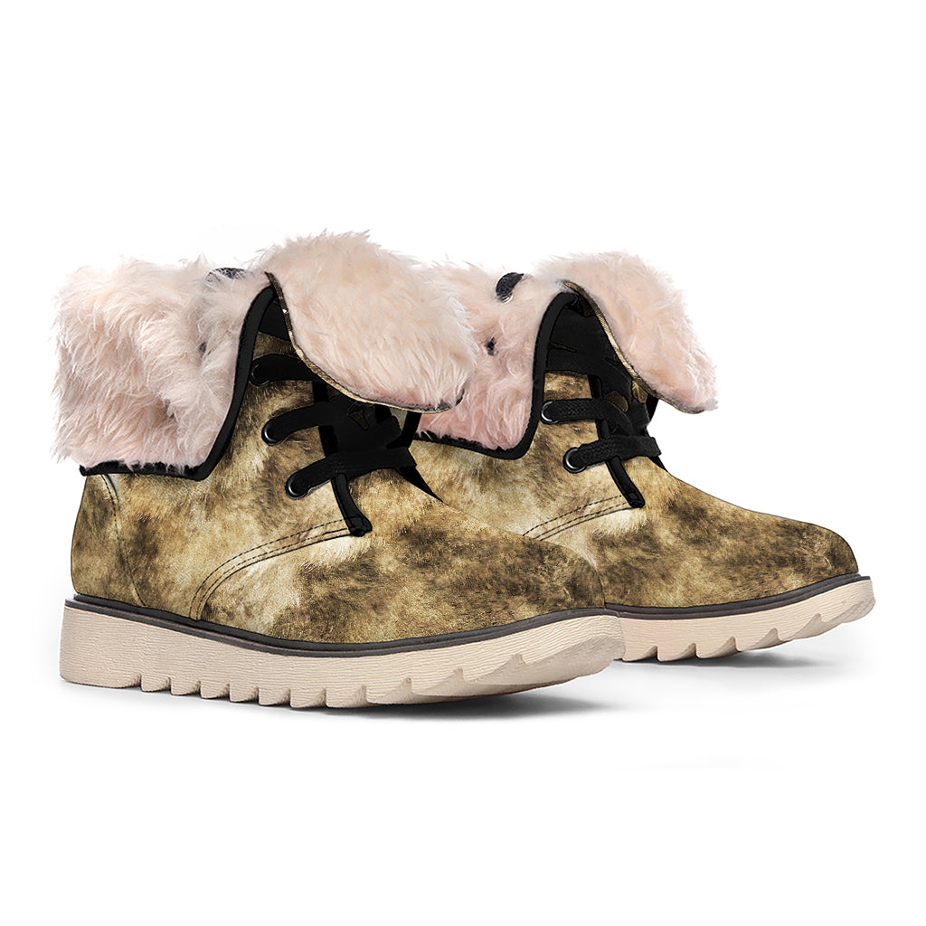 Vintage Pug Portrait Print Winter Boots