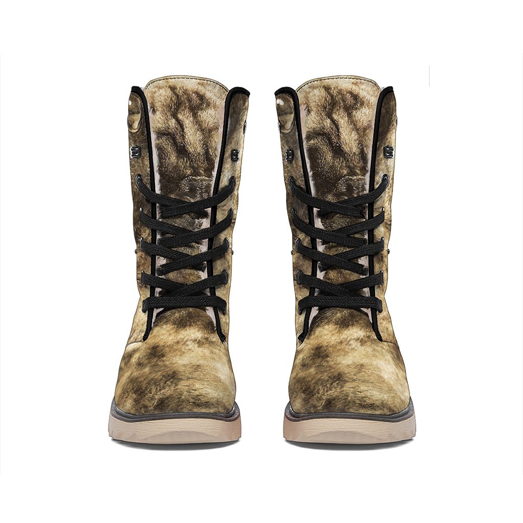 Vintage Pug Portrait Print Winter Boots