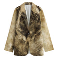 Vintage Pug Portrait Print Women's Blazer