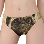 Vintage Pug Portrait Print Women's Panties