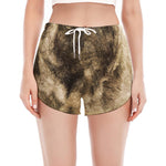Vintage Pug Portrait Print Women's Split Running Shorts