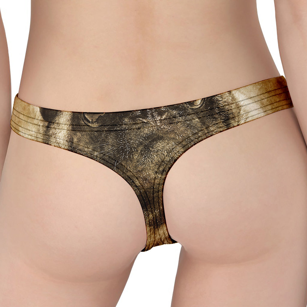 Vintage Pug Portrait Print Women's Thong