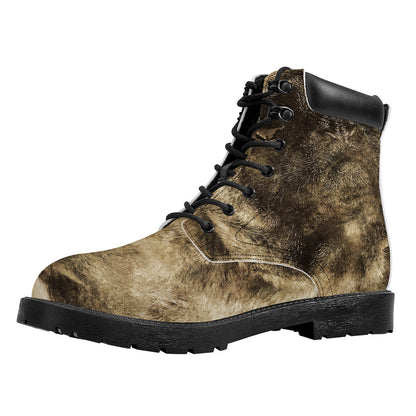 Vintage Pug Portrait Print Work Boots