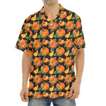 Vintage Pumpkin Pattern Print Aloha Shirt