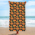 Vintage Pumpkin Pattern Print Beach Towel