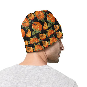 Vintage Pumpkin Pattern Print Beanie