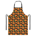 Vintage Pumpkin Pattern Print Bib Apron With Pocket