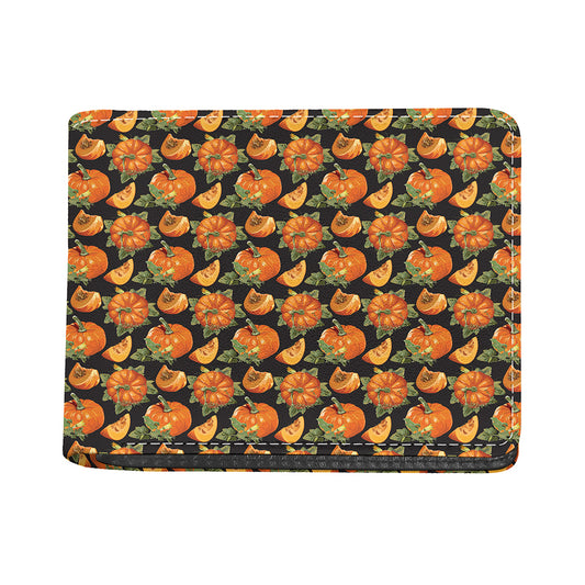 Vintage Pumpkin Pattern Print Bifold Wallet