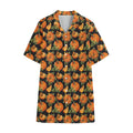 Vintage Pumpkin Pattern Print Cotton Hawaiian Shirt