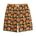 Vintage Pumpkin Pattern Print Cotton Shorts