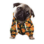 Vintage Pumpkin Pattern Print Dog Zip Up Hoodie