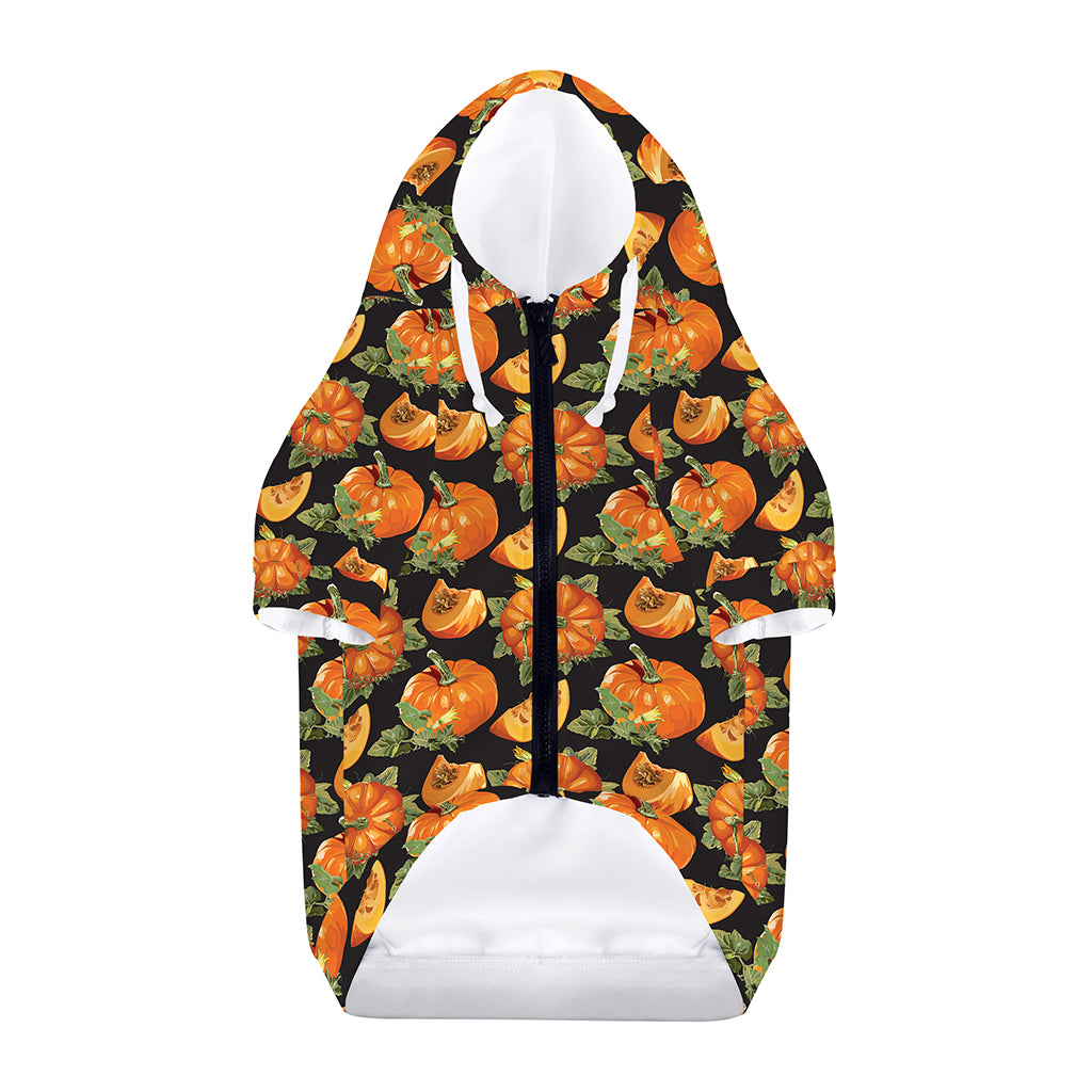 Vintage Pumpkin Pattern Print Dog Zip Up Hoodie