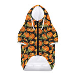 Vintage Pumpkin Pattern Print Dog Zip Up Hoodie