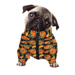Vintage Pumpkin Pattern Print Dog Zip Up Jacket