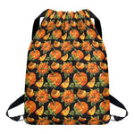 Vintage Pumpkin Pattern Print Drawstring Backpack
