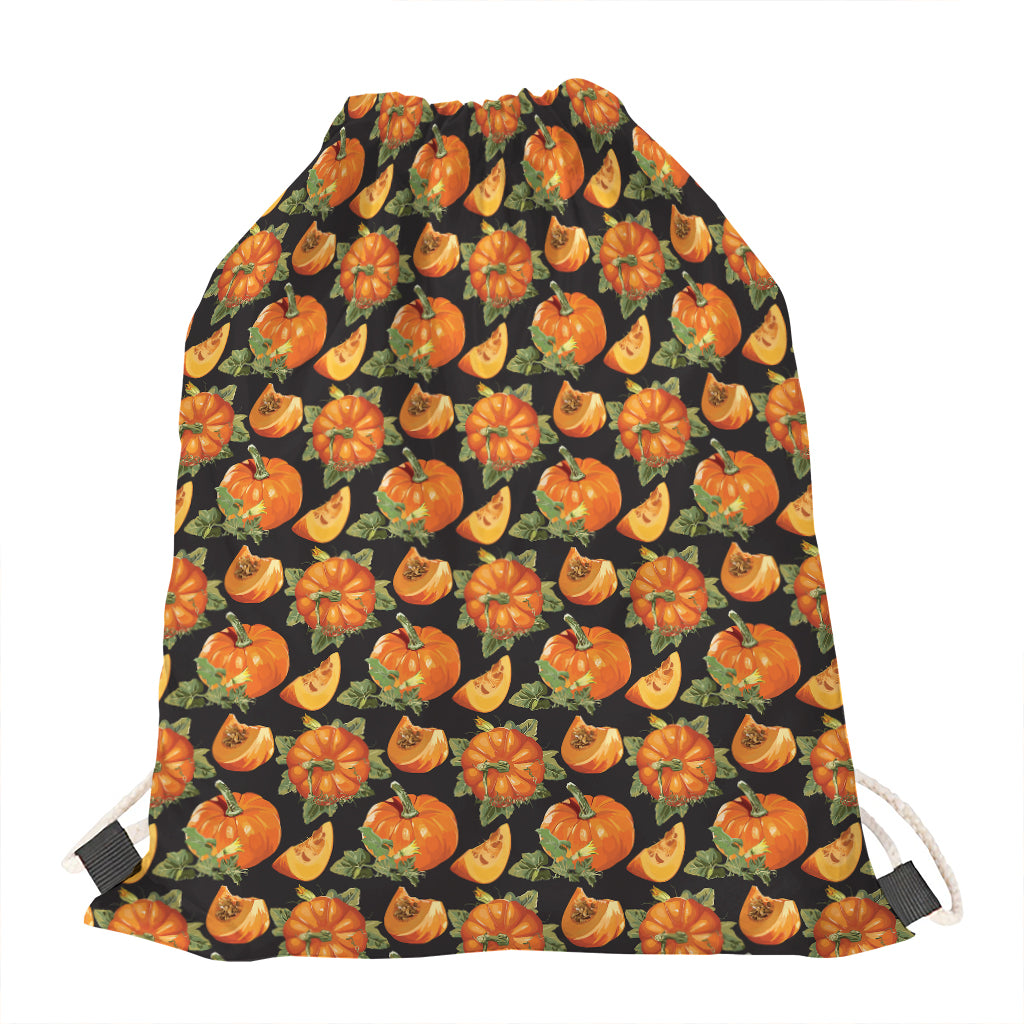 Vintage Pumpkin Pattern Print Drawstring Bag