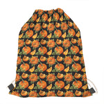 Vintage Pumpkin Pattern Print Drawstring Bag
