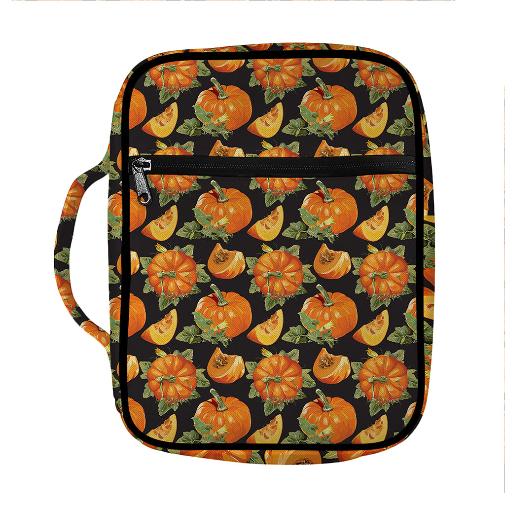 Vintage Pumpkin Pattern Print Front Pocket Bible Bag