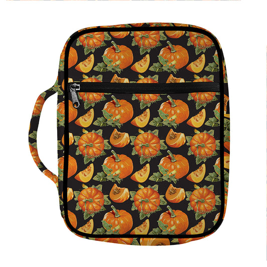 Vintage Pumpkin Pattern Print Front Pocket Bible Bag