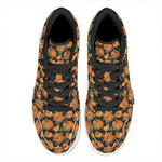 Vintage Pumpkin Pattern Print High Top Leather Sneakers