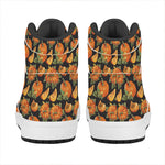 Vintage Pumpkin Pattern Print High Top Leather Sneakers