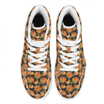 Vintage Pumpkin Pattern Print High Top Leather Sneakers