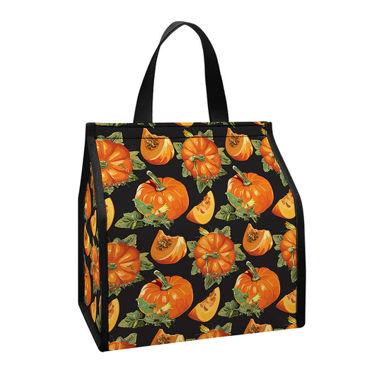 Vintage Pumpkin Pattern Print Insulated Lunch Tote
